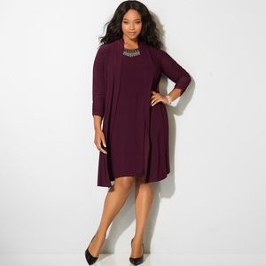 NO JACKET — Beaded sheath dress in Merlot 🍷